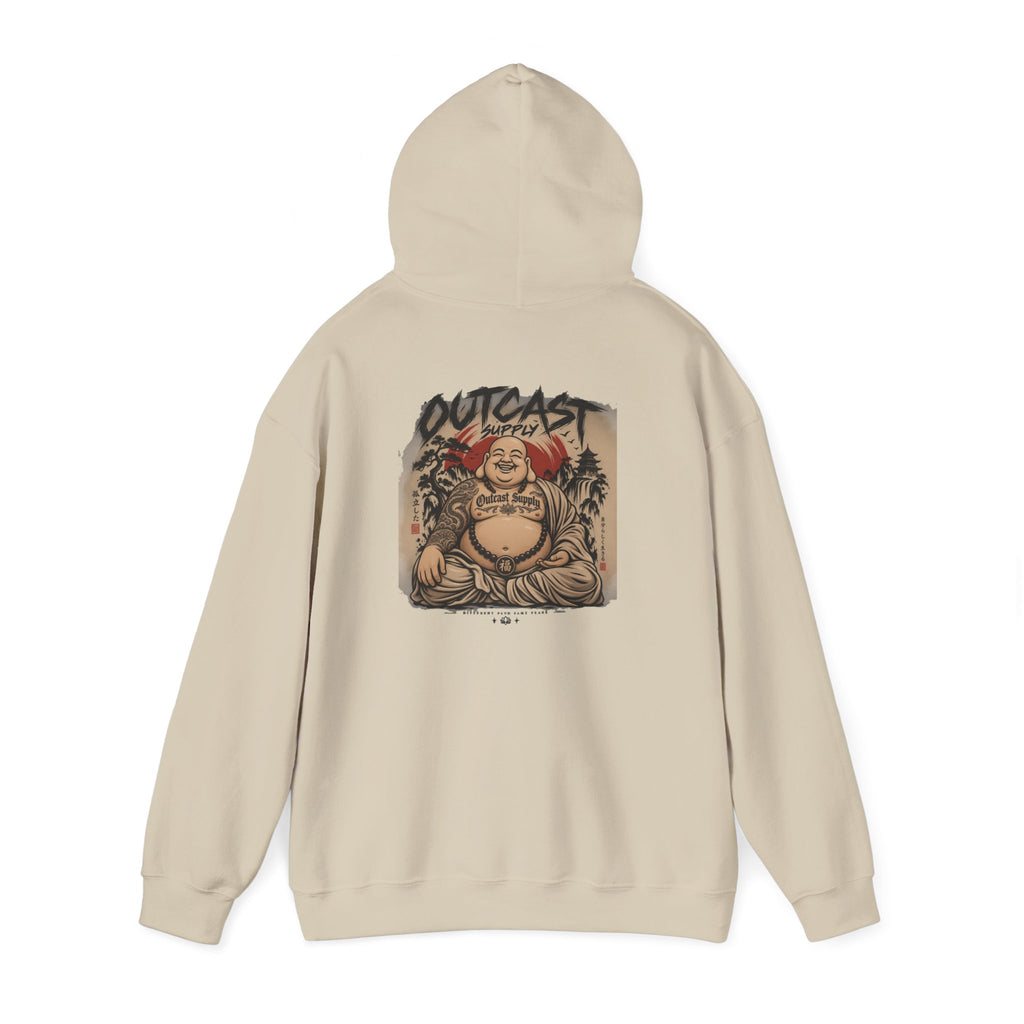 Outcast Buddha Graphic Hoodie | Streetwear Logo Back Print