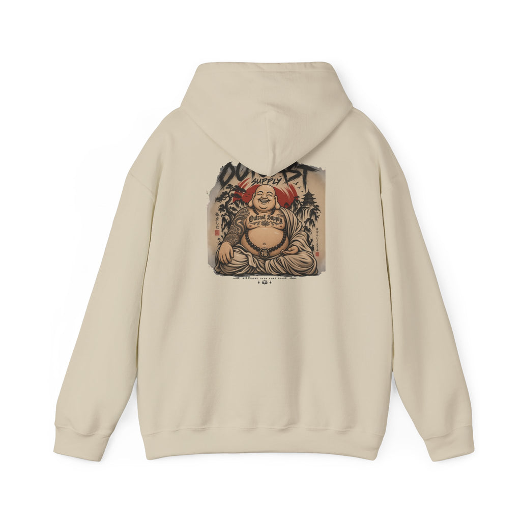 Outcast Buddha Graphic Hoodie | Streetwear Logo Back Print